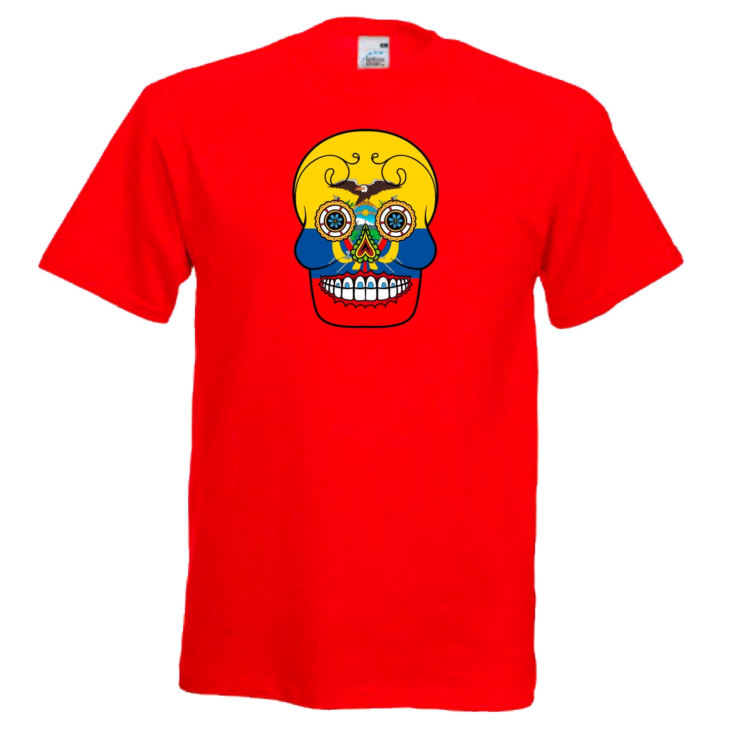 INDIGOS UG - T-Shirt Herren - Ecuador - Skull - Fussball