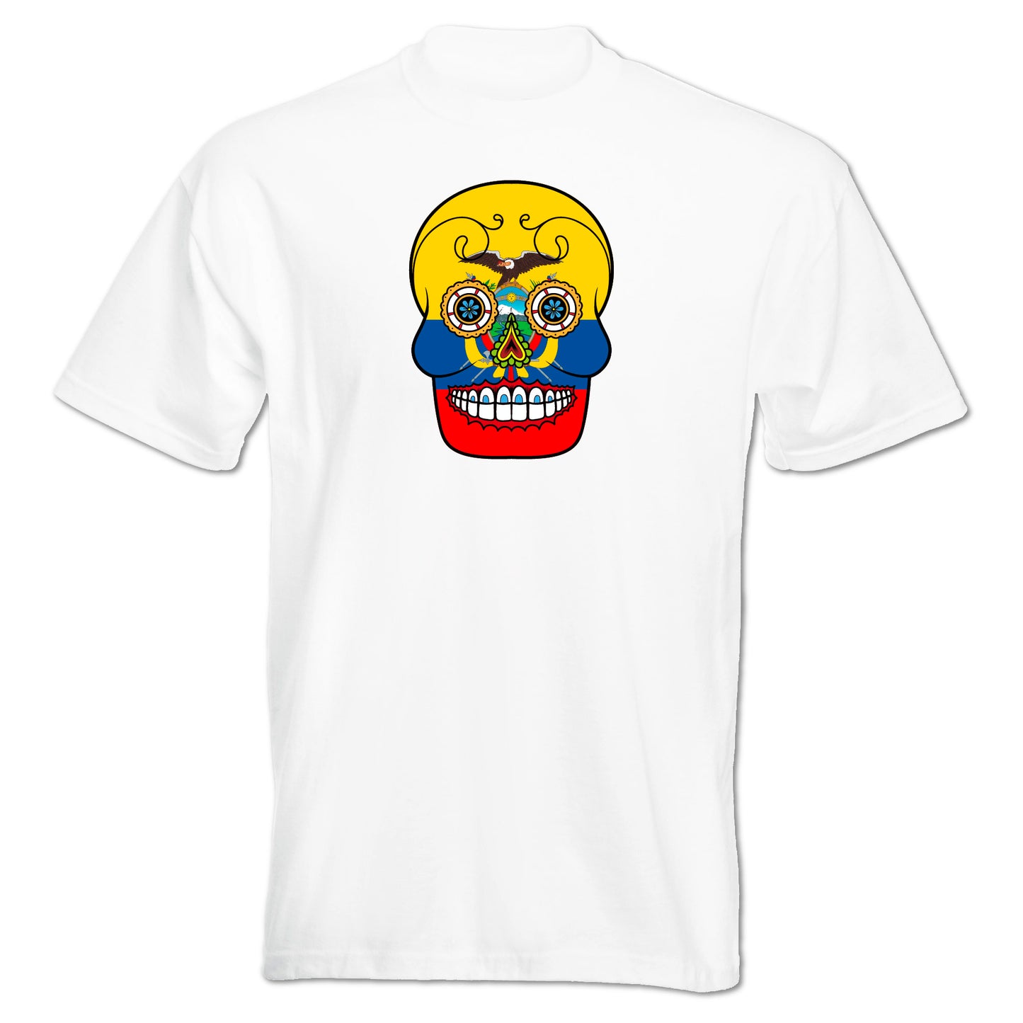 INDIGOS UG - T-Shirt Herren - Ecuador - Skull - Fussball