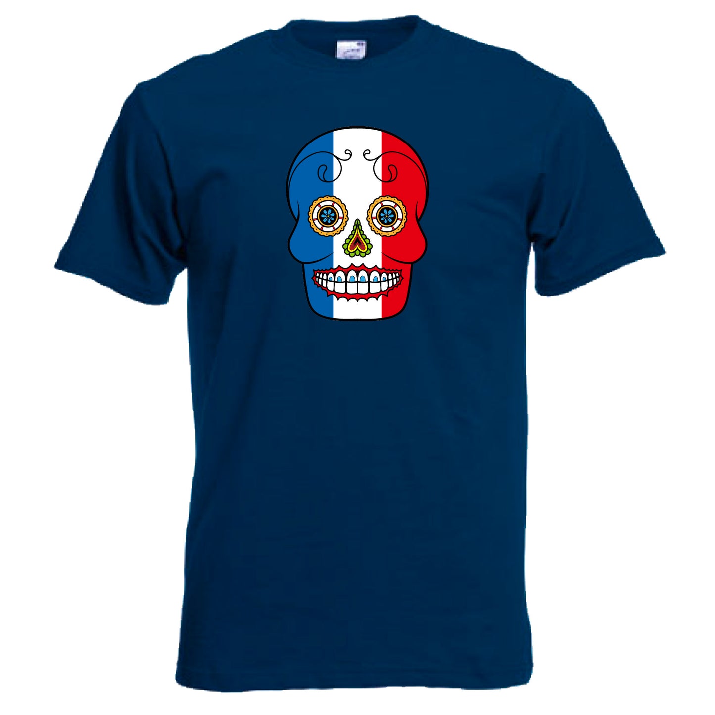 INDIGOS UG - T-Shirt Herren - Frankreich - Skull - Fussball