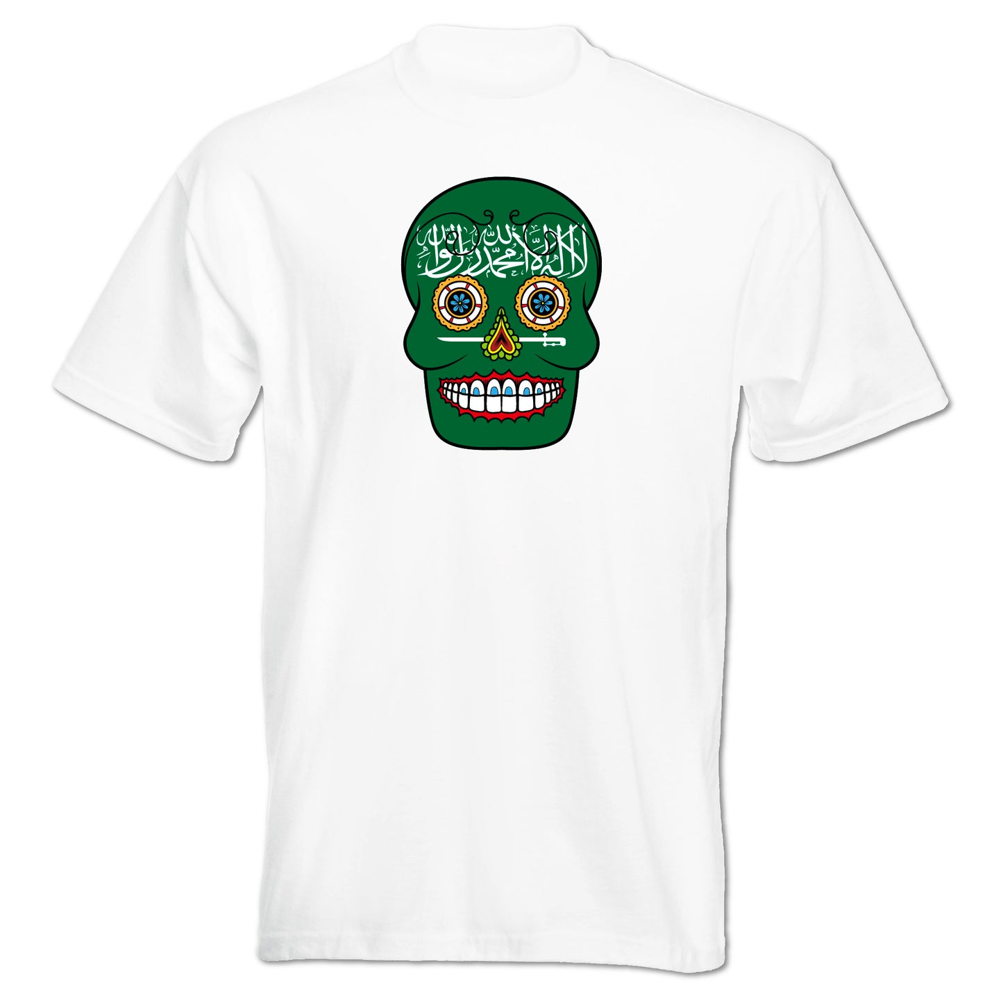 INDIGOS UG - T-Shirt Herren - Saudi-Arabien - Skull - Fussball