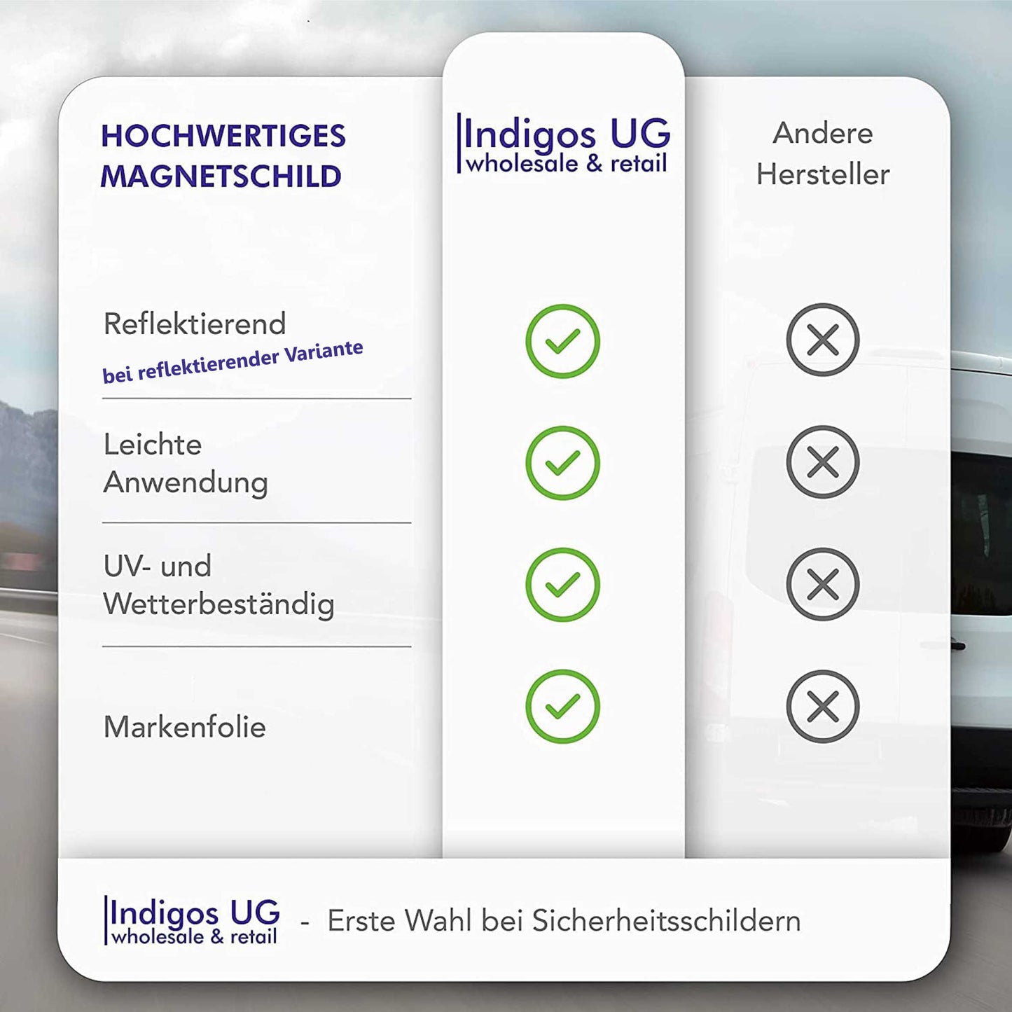 Magnetschild - Zustellservice - Magnetfolie für Auto - LKW - Truck - Baustelle - Firma