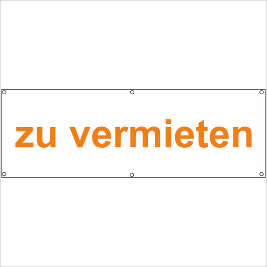 Werbeplane - Gerüstplane - p05 - Zu vermieten - NEU - Plane für Baustelle- Garten- Zaun oder Veranstaltung