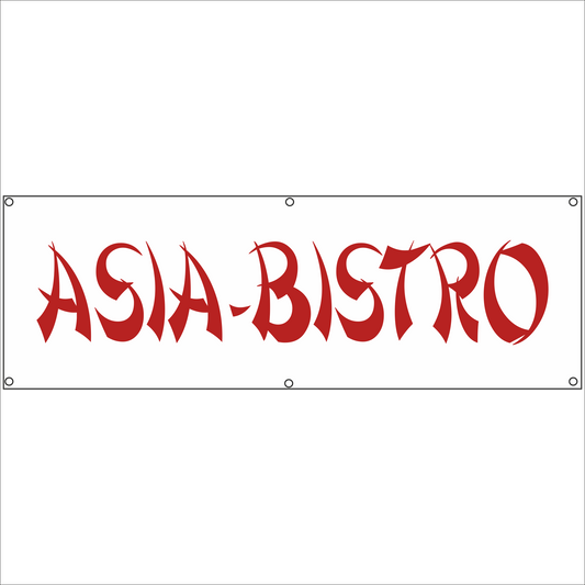 Werbeplane - Gerüstplane - p13 - Asia-Bistro - NEU - Plane für Baustelle- Garten- Zaun oder Veranstaltung