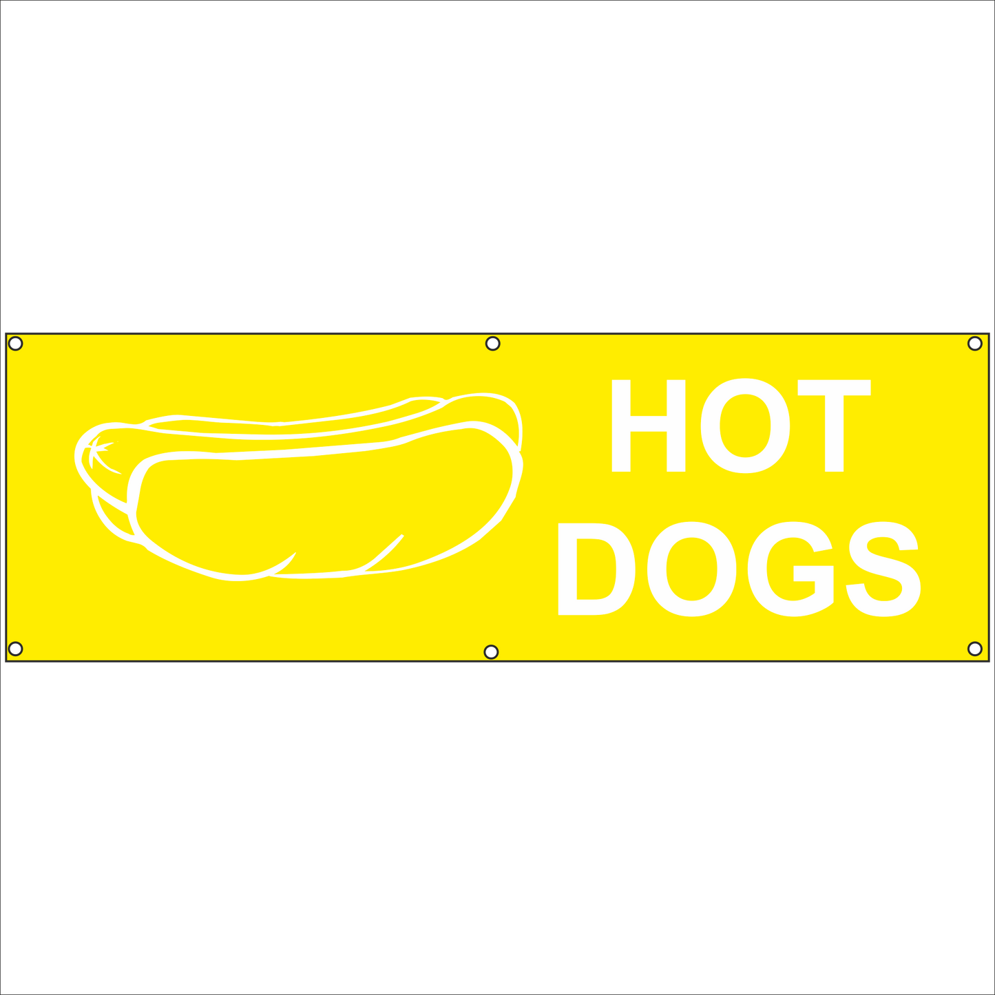 Werbeplane - Gerüstplane - p16 - Hot Dogs - NEU - Plane für Baustelle- Garten- Zaun oder Veranstaltung