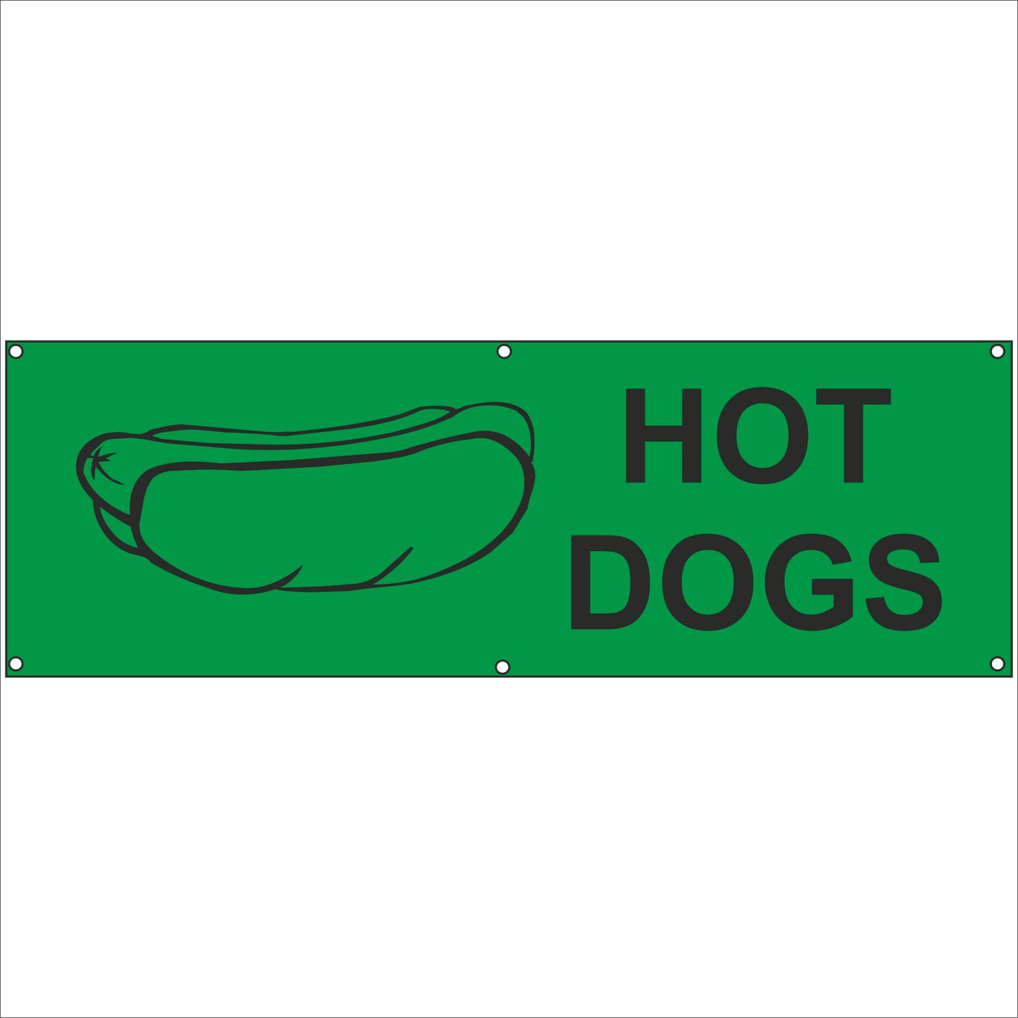 Werbeplane - Gerüstplane - p16 - Hot Dogs - NEU - Plane für Baustelle- Garten- Zaun oder Veranstaltung